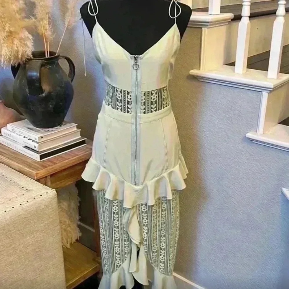 For Love & Lemons Lovebird Lace Midi Dress Sz XL NWT